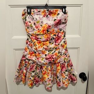 DO+BE Strapless Floral Mini Dress, Medium